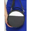 Жіноча кругла сумка Sambag Bale чорна з білим