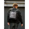 Чоловічий рюкзак Sambag RollTop Hacking чорний принт "illusion"