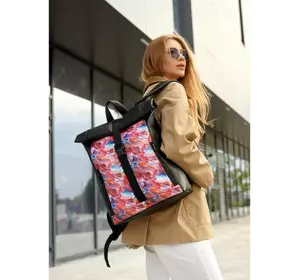 Жіночий рюкзак Sambag RollTop One принт Kvarel