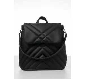 Женский рюкзак-сумка Sambag Loft стеганый черный