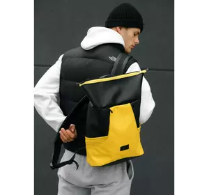 Чоловічий рюкзак ролл Sambag RollTop X Чорний з жовтим