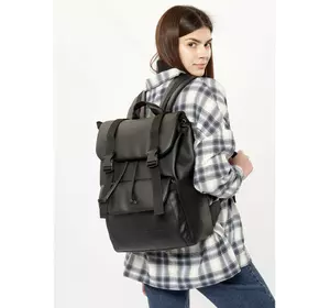 Жіночий рюкзак ролл Sambag  Loft Zard чорний з клапаном