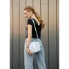 Женская сумка кроссбоди  Sambag Bale белая  с цветочным принтом