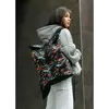 Женский рюкзак ролл Sambag  RollTop KZN черный принт  "ABSTRACT"