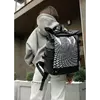 Женский рюкзак Sambag RollTop Hacking  черный принт "illusion"