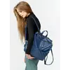 Жіночий рюкзак-сумка Sambag Trinity строчений темно-синій