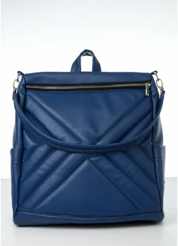 Женский рюкзак-сумка Sambag Trinity строченный темно-синий