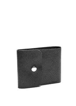 Кожаный кошелек Sambag SSH черный с перфорацией