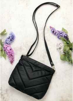 Женская сумка Кросбоди Rose строченая black