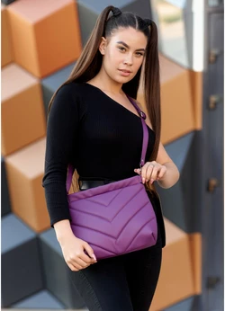 Женская сумка Кросбоди Rose строченая фиолетовая