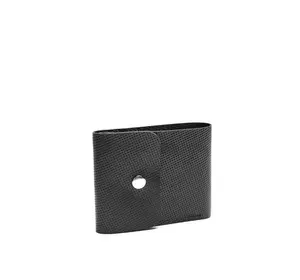 Кожаный кошелек Sambag SSH черный с перфорацией