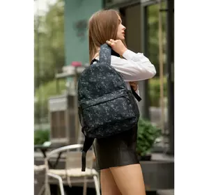 Жіночий рюкзак Sambag Brix PJT  чорний тканевий принт