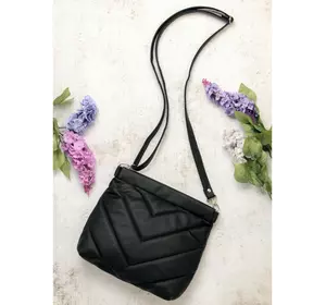 Женская сумка Кросбоди Rose строченая black