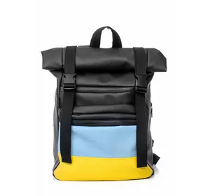 Рюкзак ролл Sambag RollTop LTH черный с флагом Украины