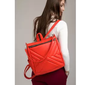 Женский рюкзак-сумка Sambag Trinity строченный красный