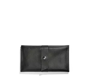 Шкіряний гаманець Sambag MSH чорний з перфорацією